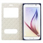 Wholesale Samsung Galaxy S6 Edge Slim Window View Magnetic Flip Leather Case (Blue)